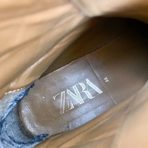 Zara white lace up leather boots Sz 38 - Picture 10 of 11